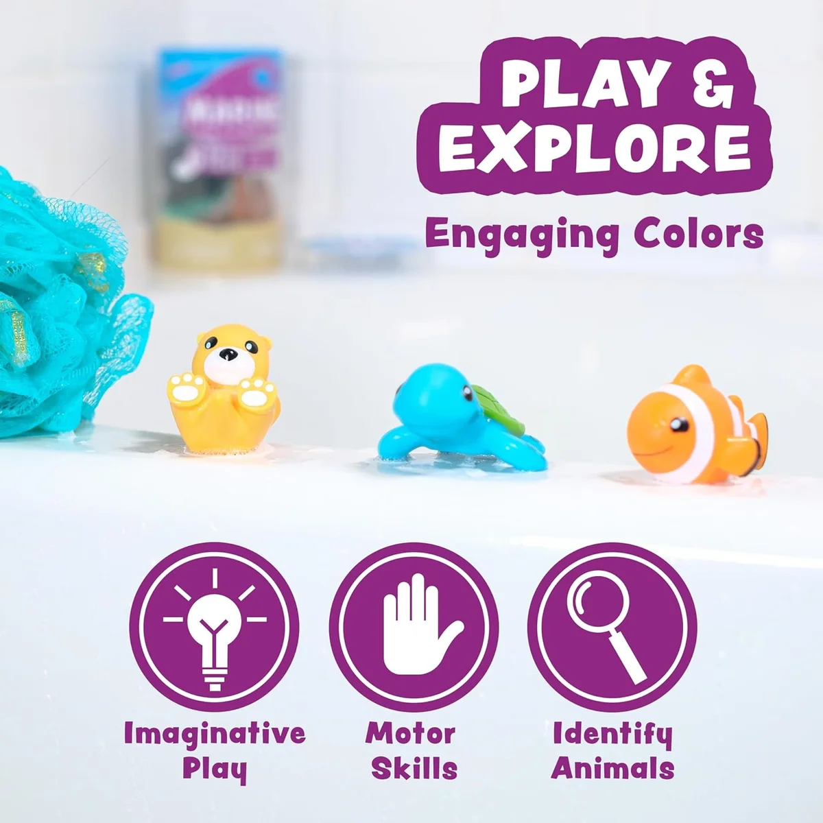 Tub Works Marine Mold Free Bath Toys 44392 Sealed Soft Squeezable 6 Pack New image 8
