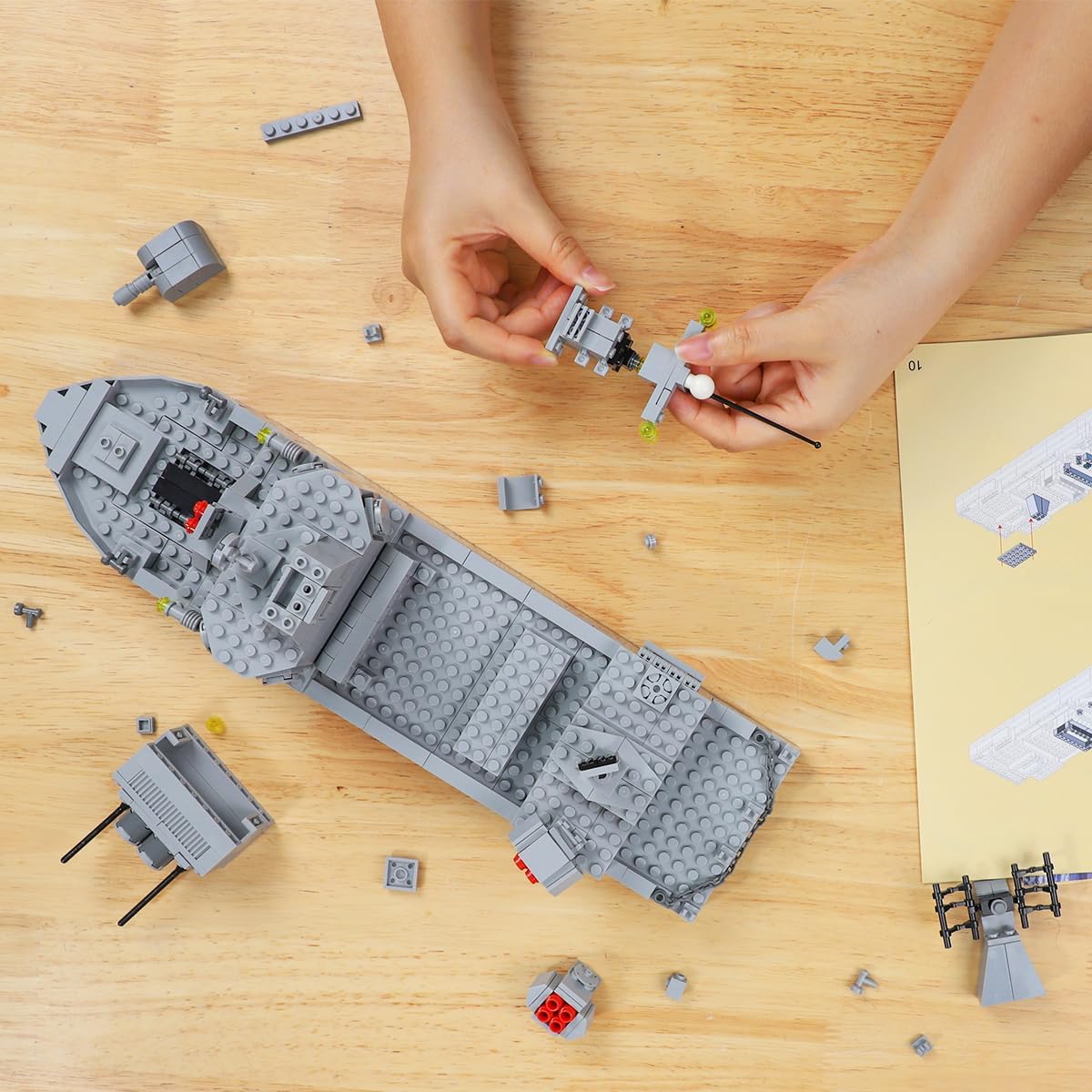 TOY PLAYER Navy Destroyer Building Set Battleship 528pcs Plastic New image 6