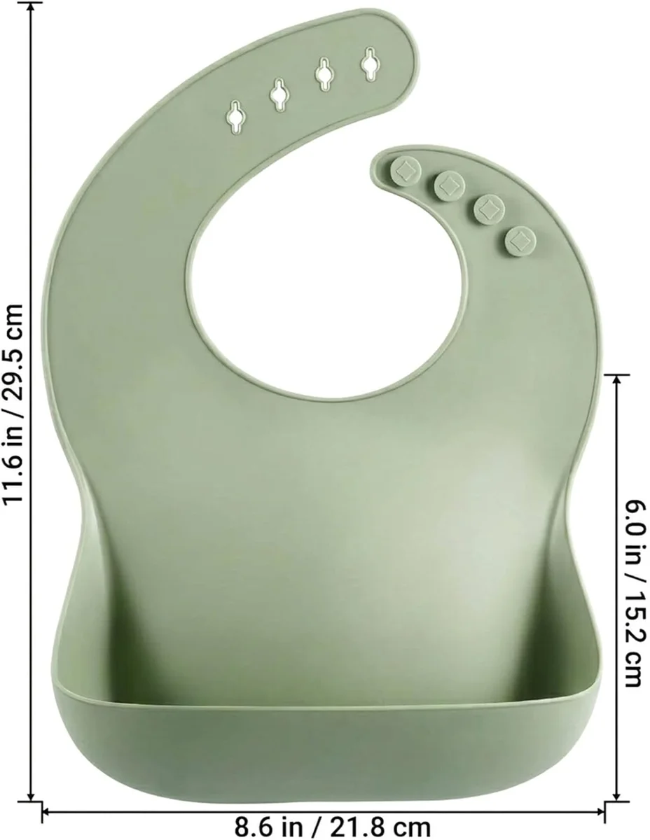 PandaEar Silicone Baby Bibs Set of 3 Waterproof Soft Unisex 10-72 Months Brown/Blue/Green New image 5