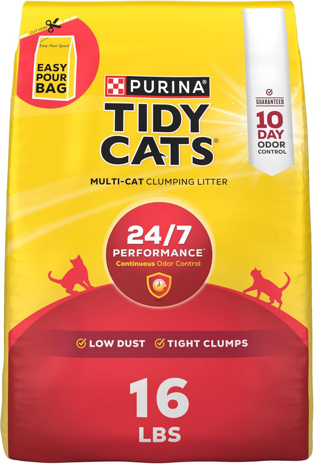 Tidy Cats Purina Tidy Cats Clumping Cat Litter Odor Control 24/7 Performance 16 lb. Bag New