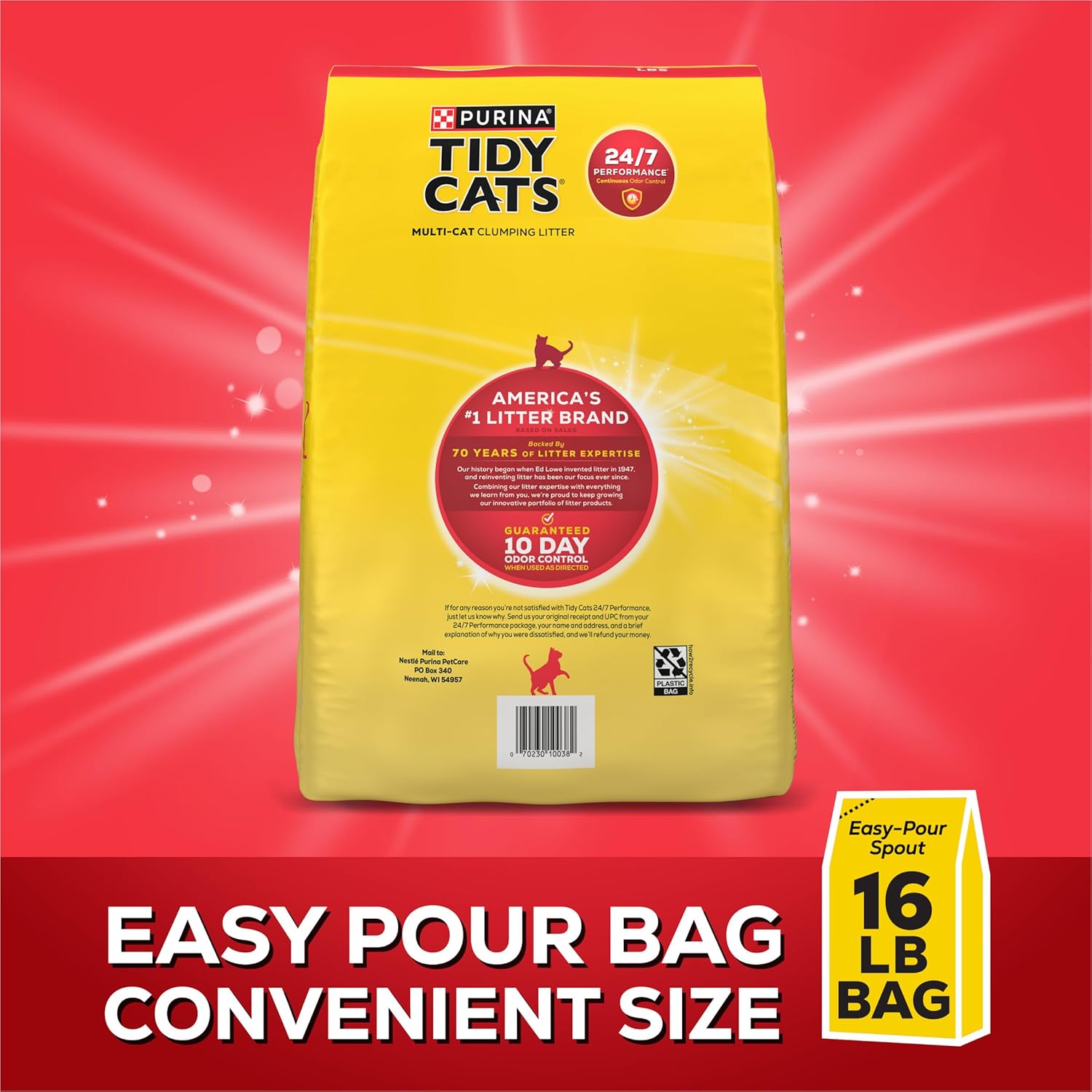 Tidy Cats Purina Tidy Cats Clumping Cat Litter Odor Control 24/7 Performance 16 lb. Bag New image 8