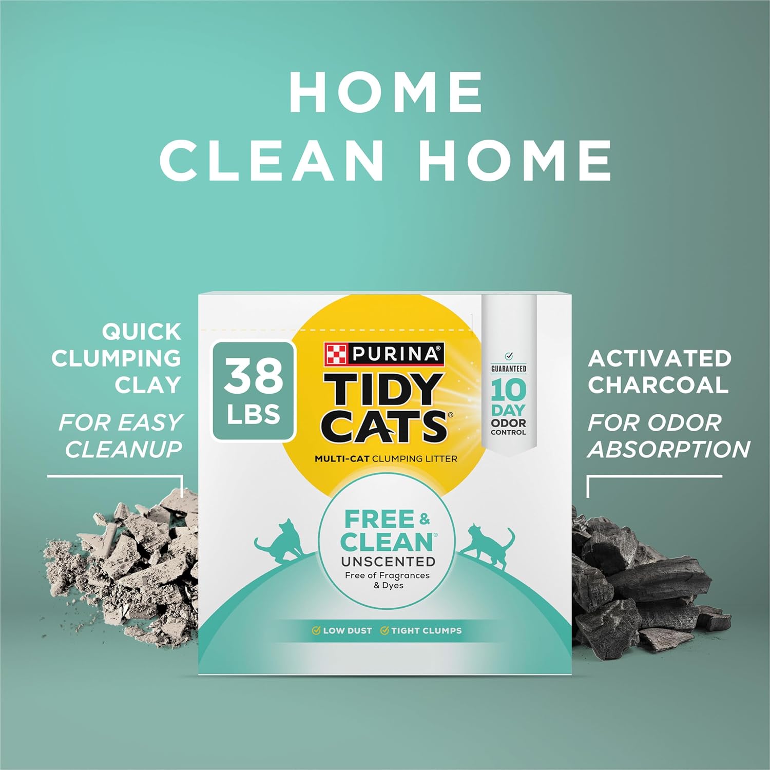 Tidy Cats Purina Tidy Cats Free and Clean Unscented Cat Litter 38 lb Box Clay New image 9