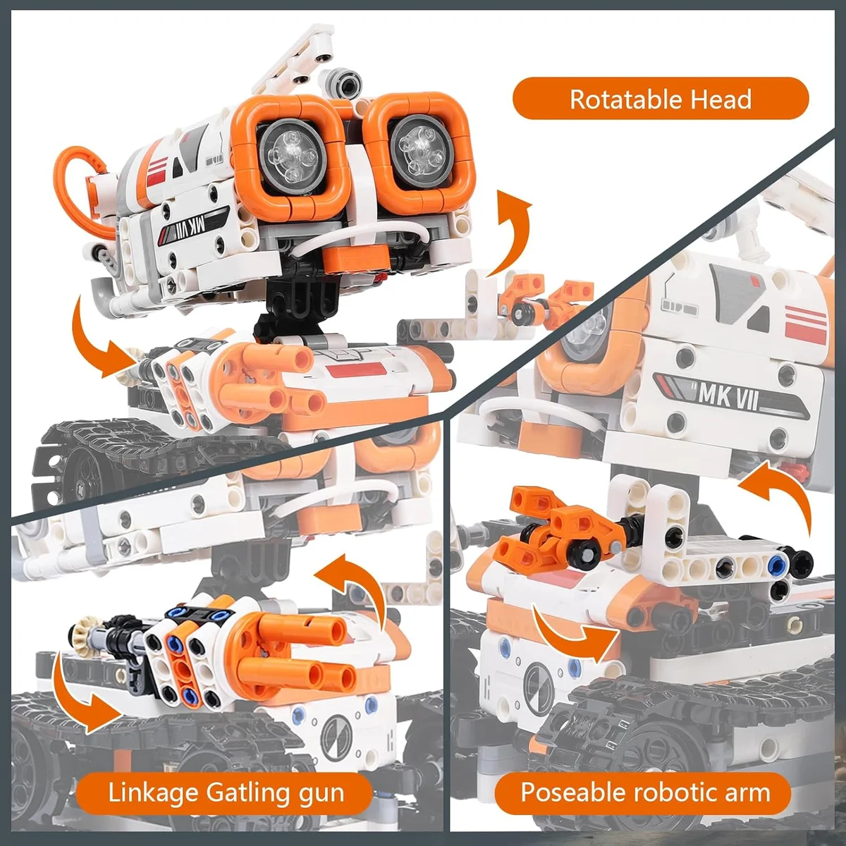 Kyanio STEM Robotics Kit 3-in-1 Remote Control Building Set FC9016 App Robot New image 5