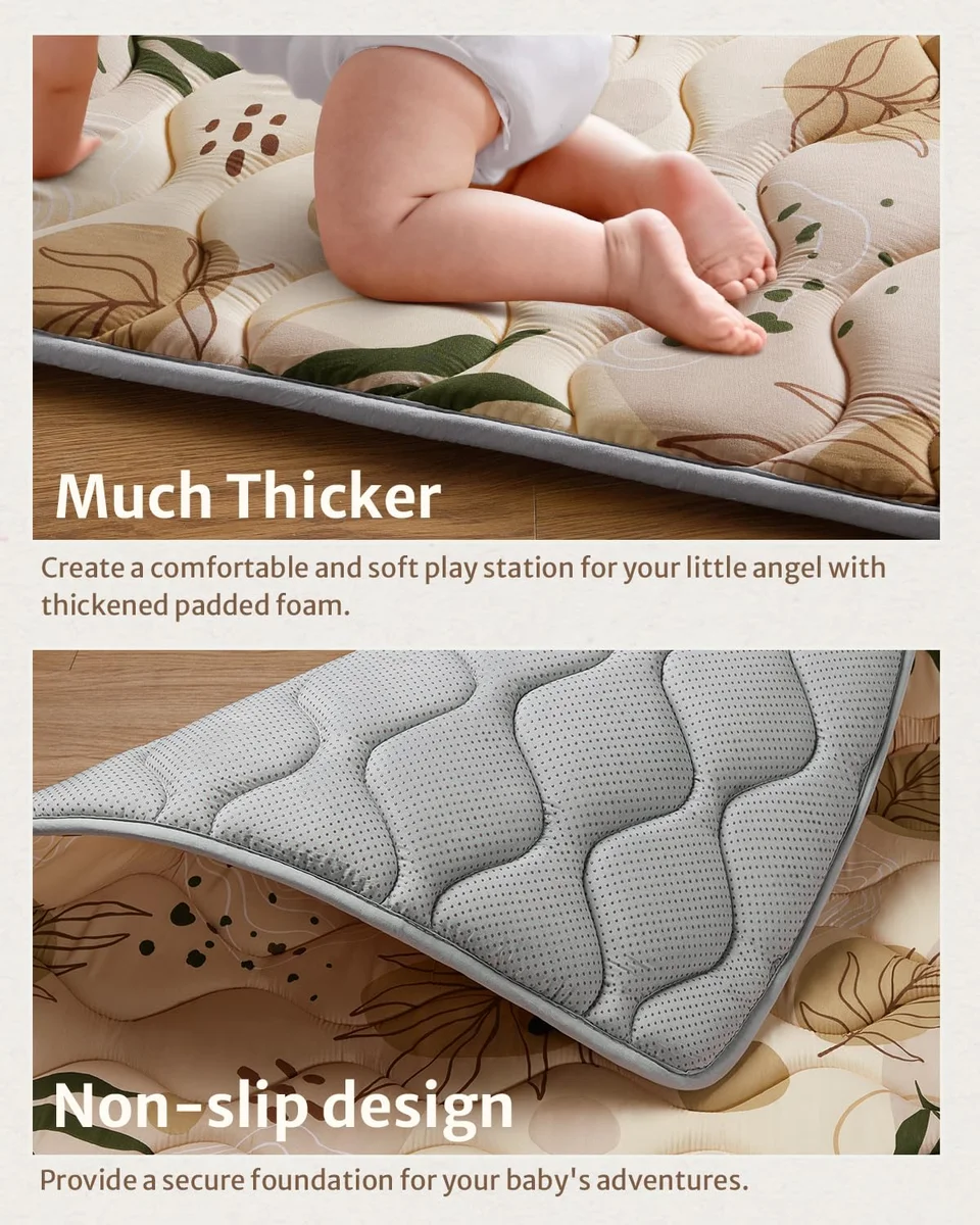 Blissful Diary Baby Play Mats 50x50 WLD03X Non-Slip Machine Washable Earth Tones New image 5