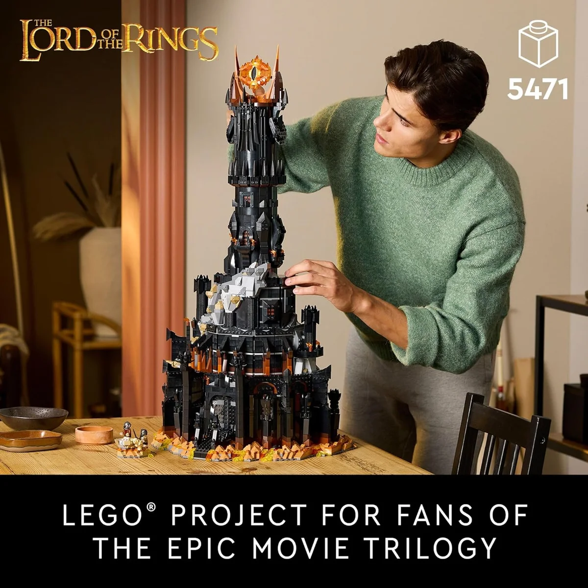 LEGO The Lord of The Rings: Barad-dûr Building Set 10333 Includes 10 Minifigures Black/Orange New image 2
