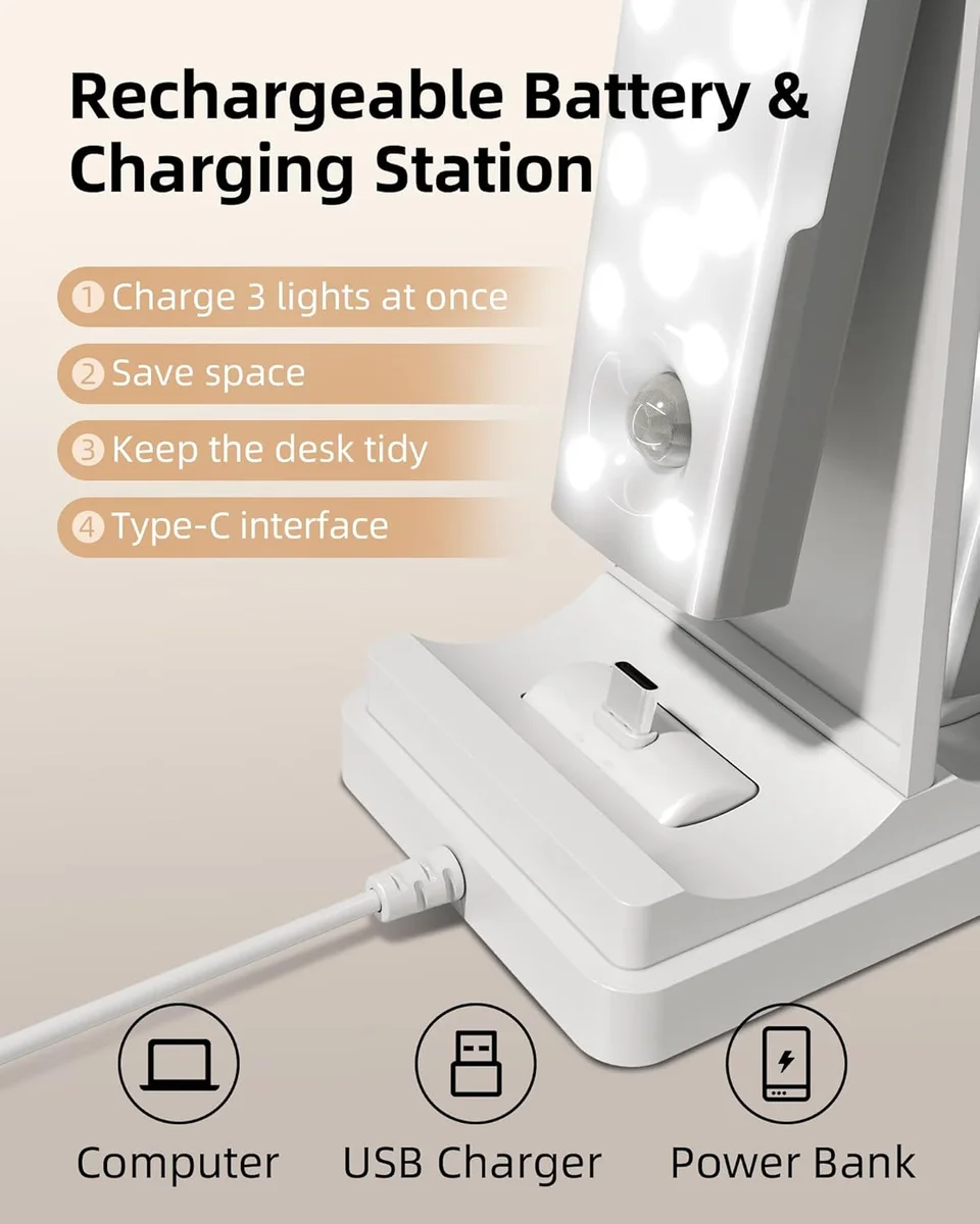 EZVALO Under Cabinet Lighting EZL2414A_6S 2000mAh Rechargeable Wireless Motion Sensor 3 Color Temps 6Pack with Station New image 8