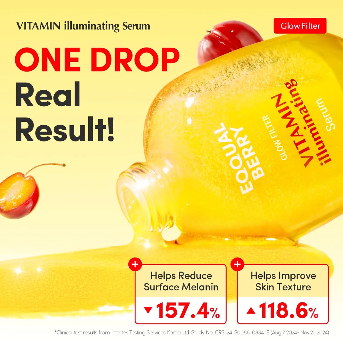 EQQUALBERRY Vitamin Illuminating Serum Niacinamide 4% Vitamin C Hyaluronic Acid 1.01 fl. oz New image 2