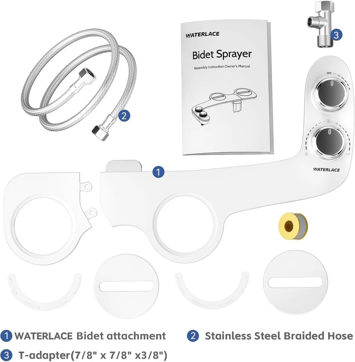 WATERLACE Bidet Attachment for Toilet Non Electric Dual Nozzle Adjustable Water Pressure Plastic New image 7