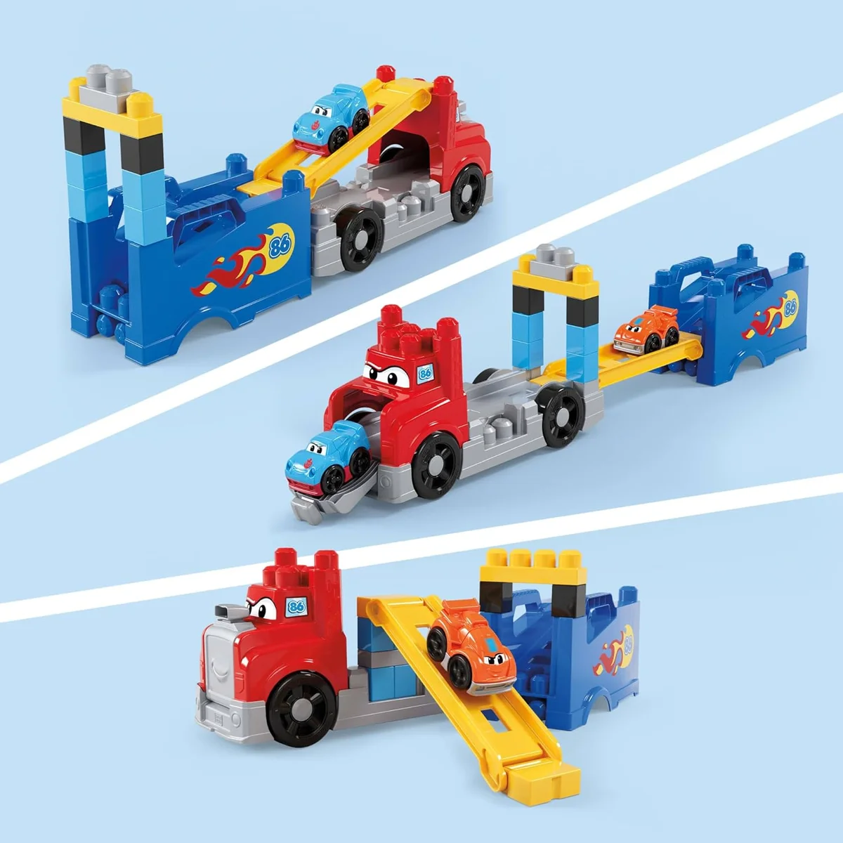 Mega Bloks First Builders Toddler Building Blocks Toy Set Build & Race Rig 19 Pieces Red New image 4