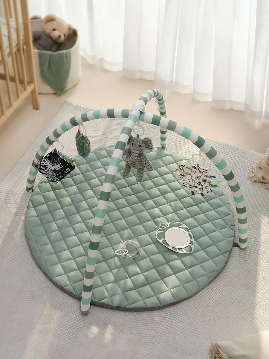 Blissful Diary Baby Play Gym Mat YXTLYY 6 Detachable Toys 33.46"L x 33.46"W Sage Green New image 2
