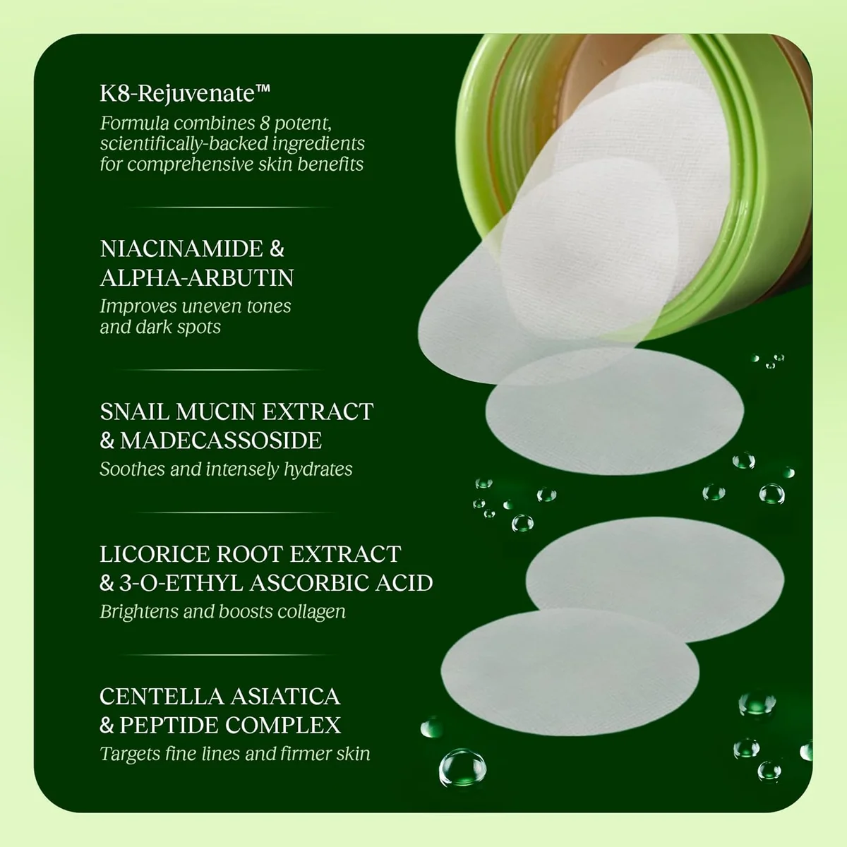 JiYu Toning Polish Pads Korean Skincare Anti-Aging Treatment 100 Count - New image 5