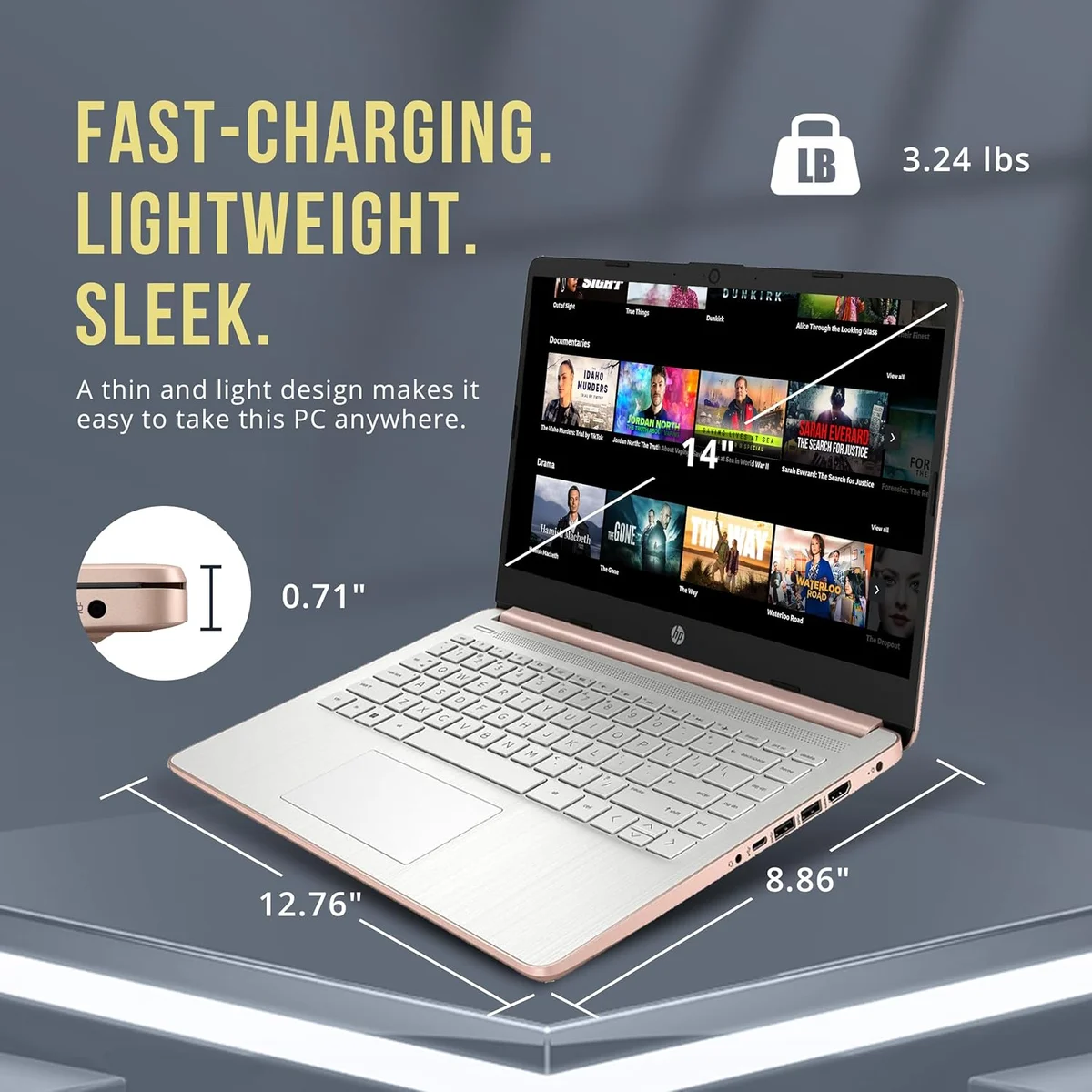 HP Stream 14" Laptop Intel N150 16GB RAM 416GB Storage Gold New image 8