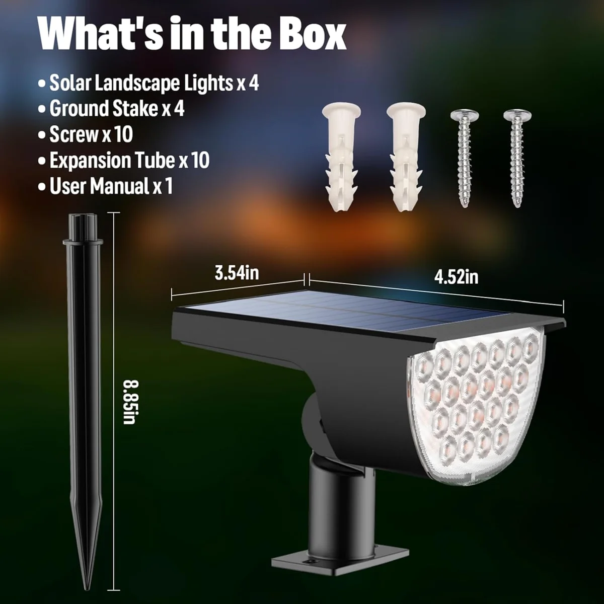 GKGG Solar Spot Lights 76 LED 3 Lighting Modes Waterproof IP65 Warm White New image 6