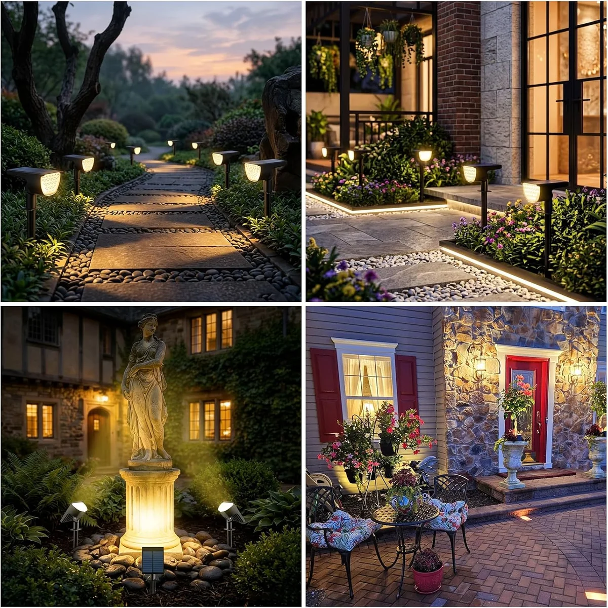 GKGG Solar Spot Lights 76 LED 3 Lighting Modes Waterproof IP65 Warm White New image 8