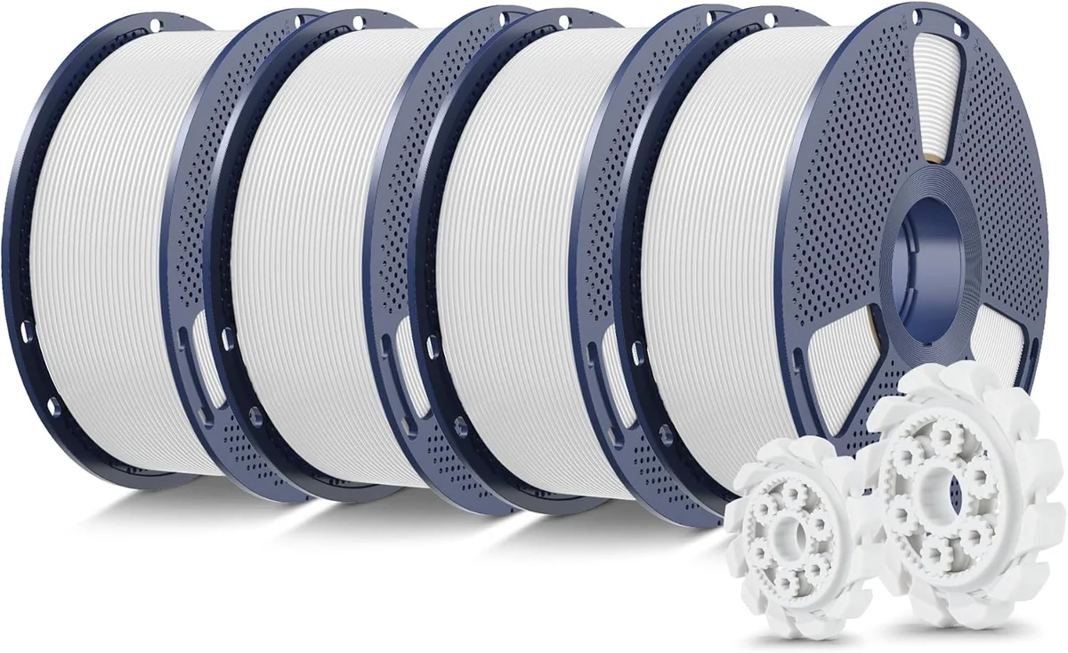 SUNLU PLA+2.0 3D Printer Filament Bundle DCDE-PLA+2.0-WT+WT+WT+WT-1KG*4 Tougher and Stronger 1.75mm White New