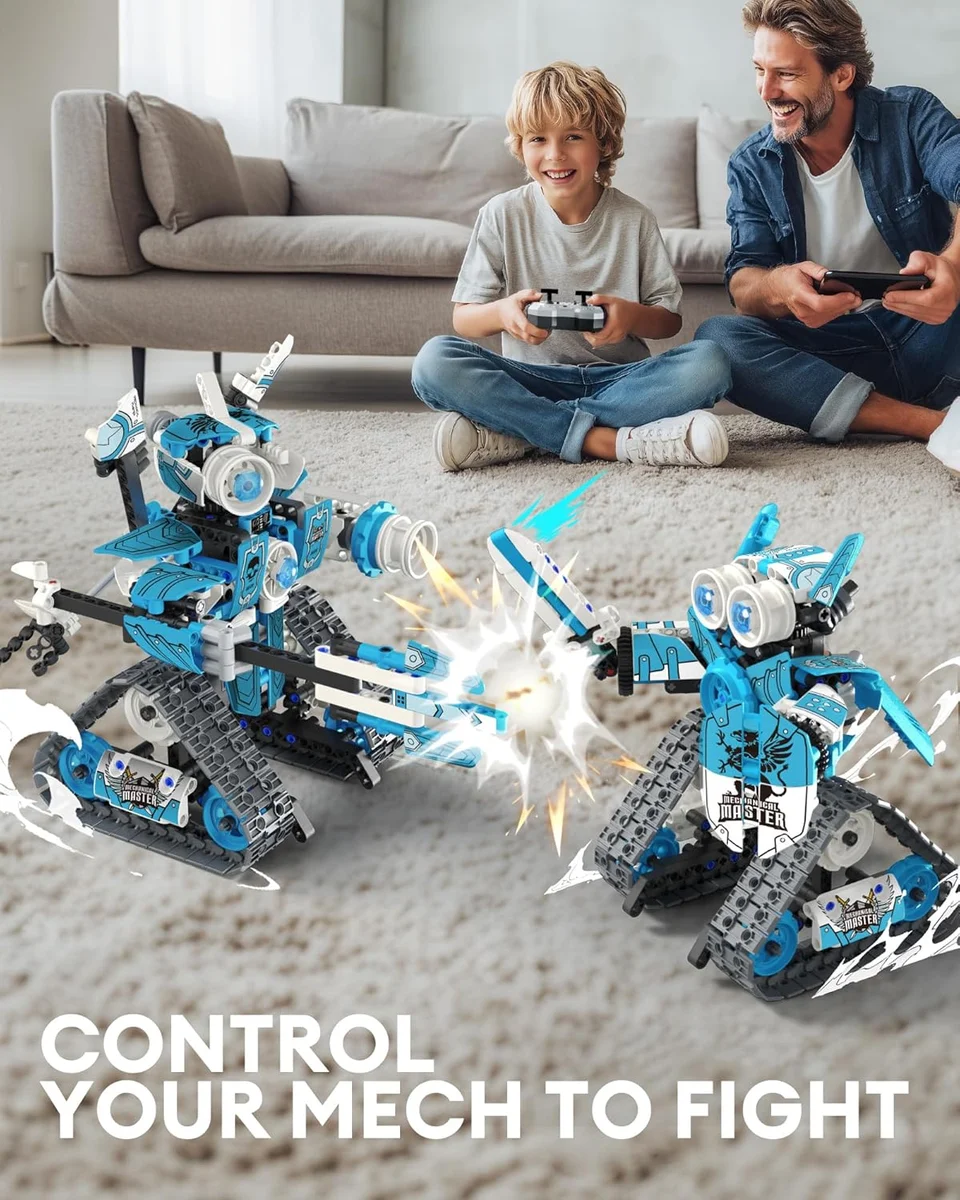 Opmind 5 in 1 STEM RC Robot Building Kit 8028 408PCS Remote Control Blue New image 5