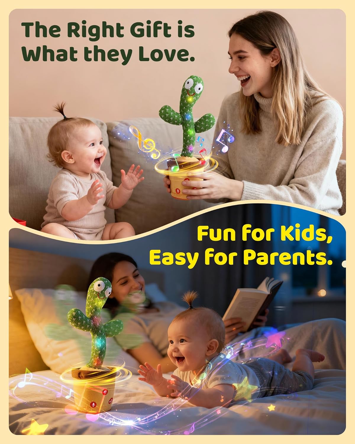 TWORIVER Dancing Talking Cactus Baby Toy T-002 12.77 inches Plush Interactive Toy New image 2