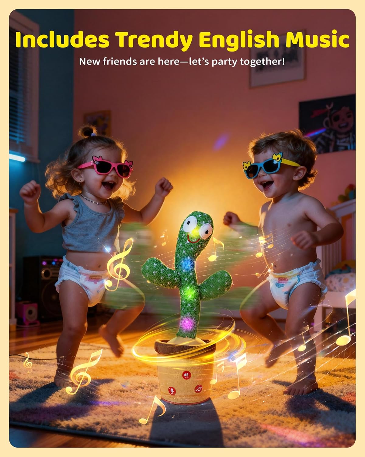 TWORIVER Dancing Talking Cactus Baby Toy T-002 12.77 inches Plush Interactive Toy New image 5