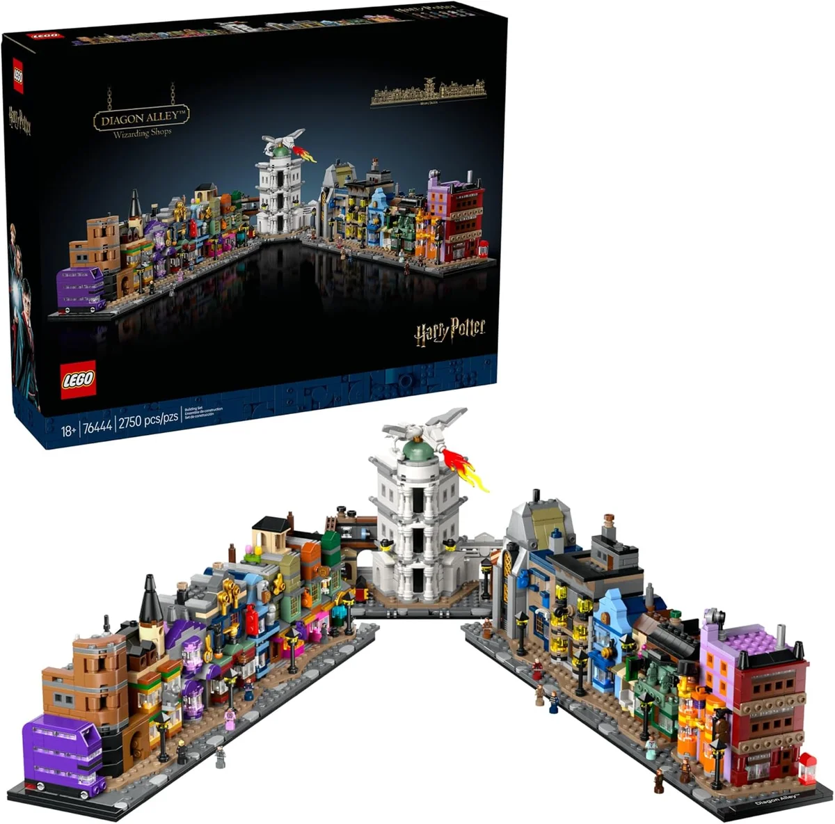 LEGO Harry Potter Diagon Alley Wizarding Shops Building Set 76444 - 2750 Pieces - Multicolor - New