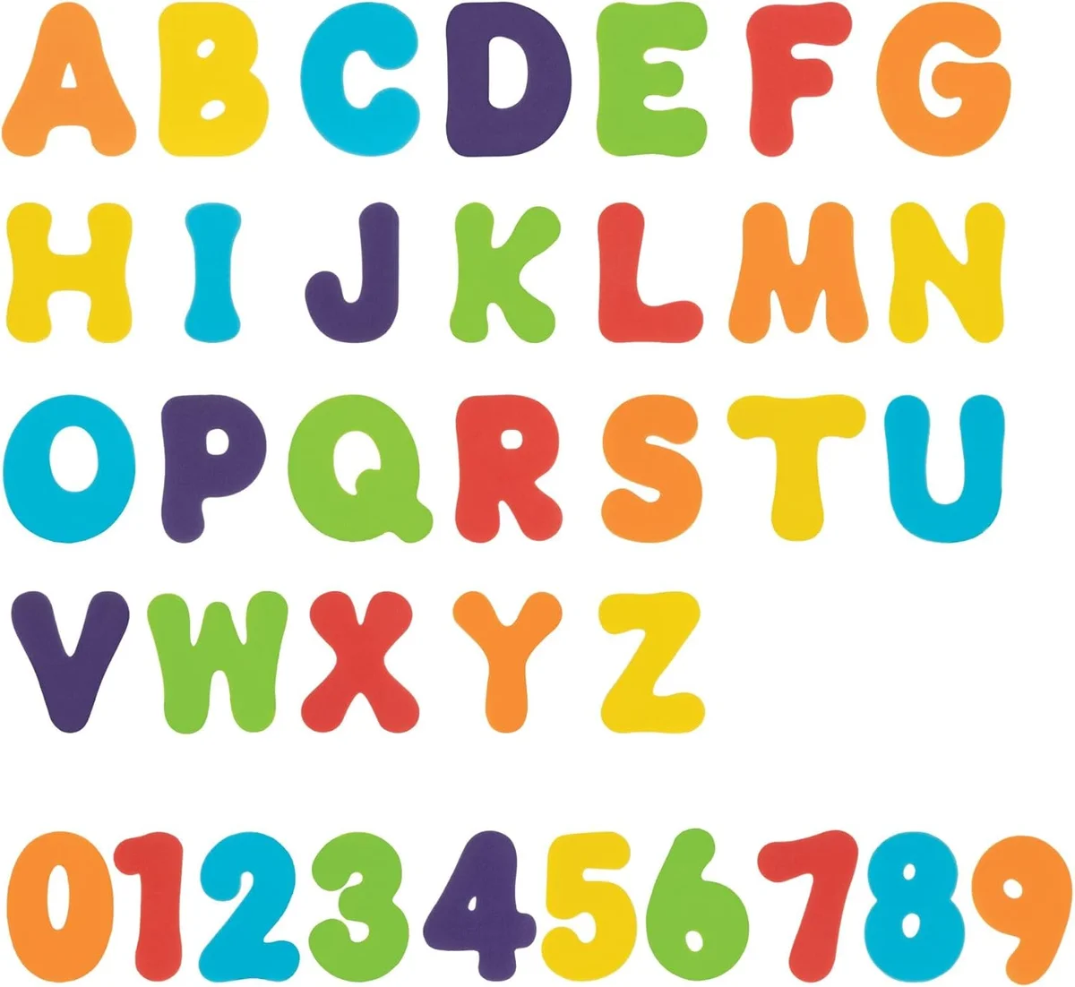 Nuby Foam Bath Letters and Numbers Set Model 6291 - 36 Pieces Plastic Rubber - New