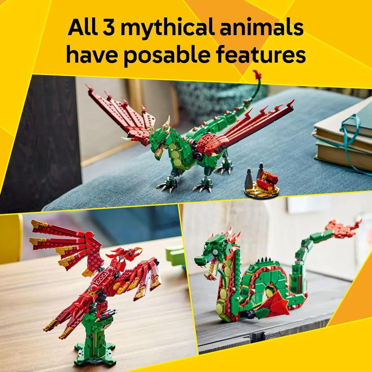 LEGO Creator Medieval Dragon Toy 31161 3 in 1 Build Options Multicolor New image 4