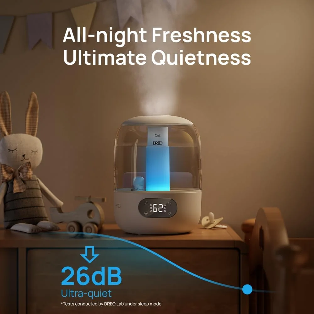 DREO Humidifier for Bedroom DR-HHM006 3L Top Fill 30H Runtime 26dB Quiet Pearl White New image 3