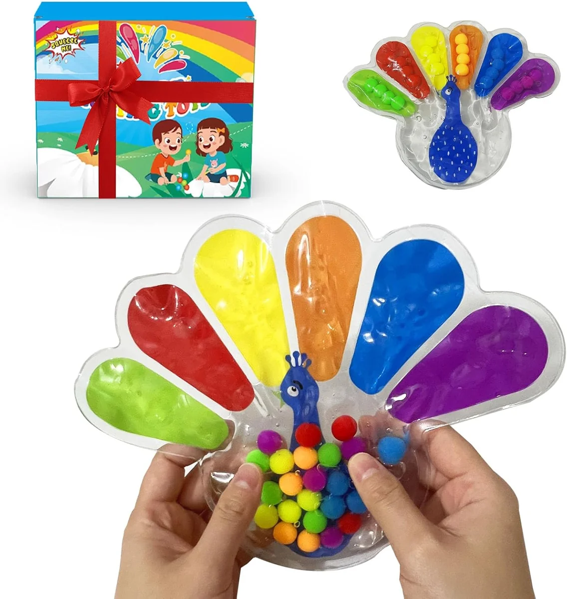 GYsomer Color Sorting Sensory Toys Fine Motor Skills Toys Mini Plastic Peacock New