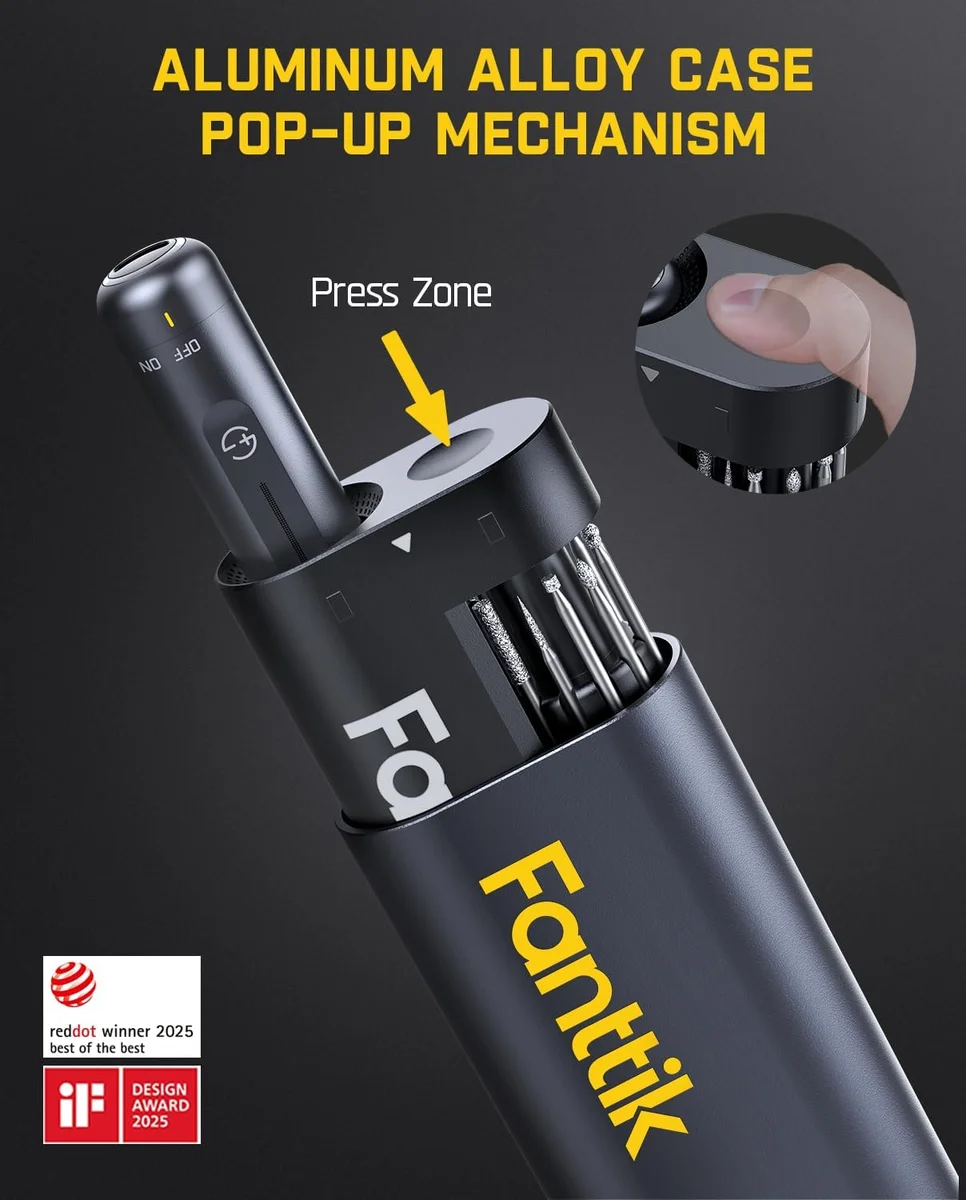 Fanttik F2 Master Mini Cordless Rotary Tool Kit NeoPulse Motor 25000 RPM Gray New image 6