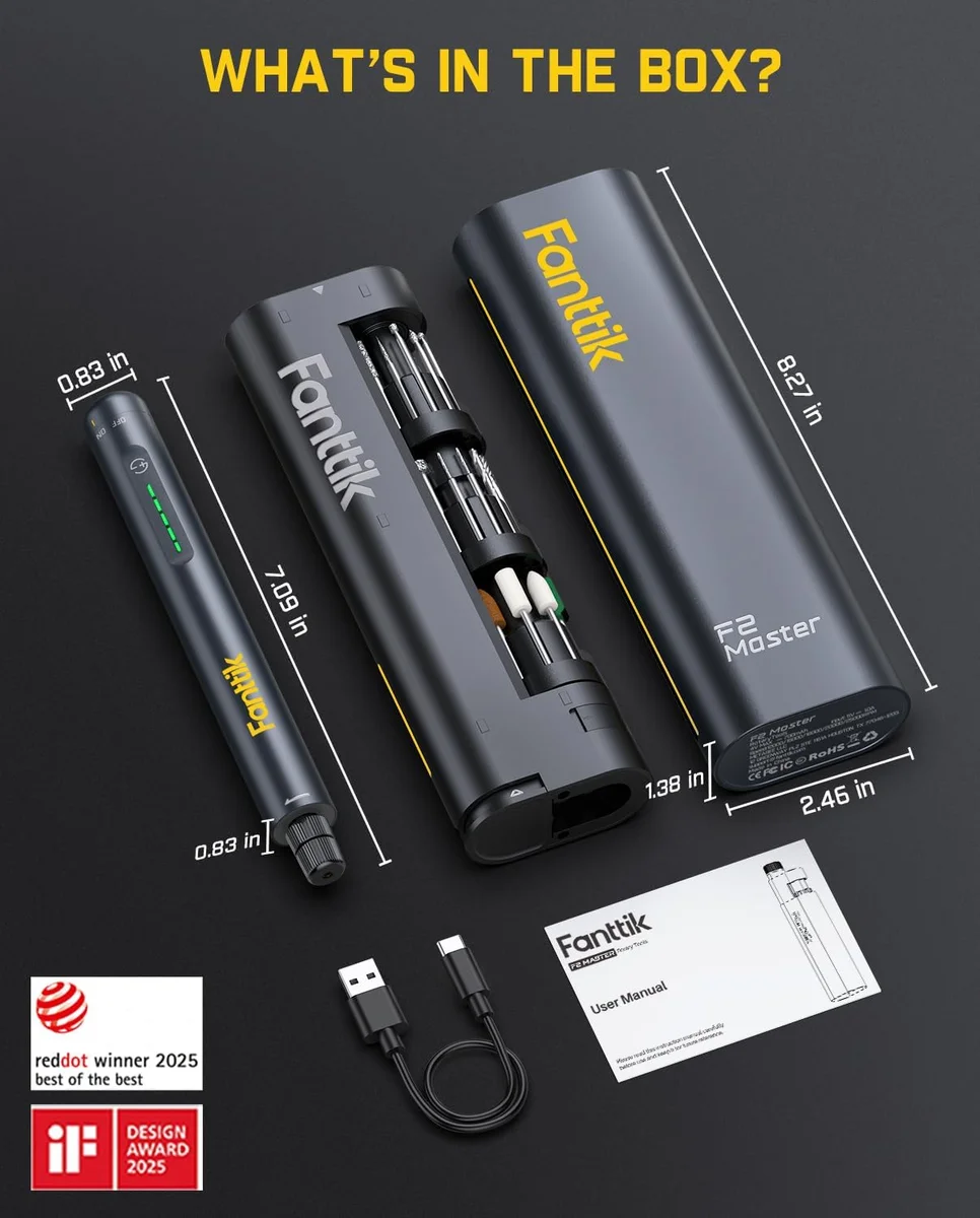 Fanttik F2 Master Mini Cordless Rotary Tool Kit NeoPulse Motor 25000 RPM Gray New image 9