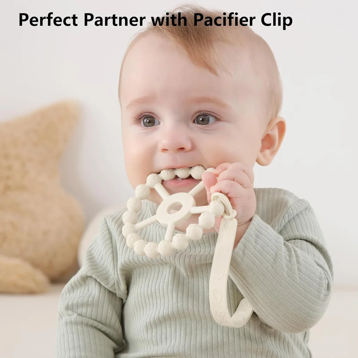 Seposeve 3 Pack Ring Teether Baby Toys YSTRT01 Silicone Teething Relief Purple Pink White - New image 6