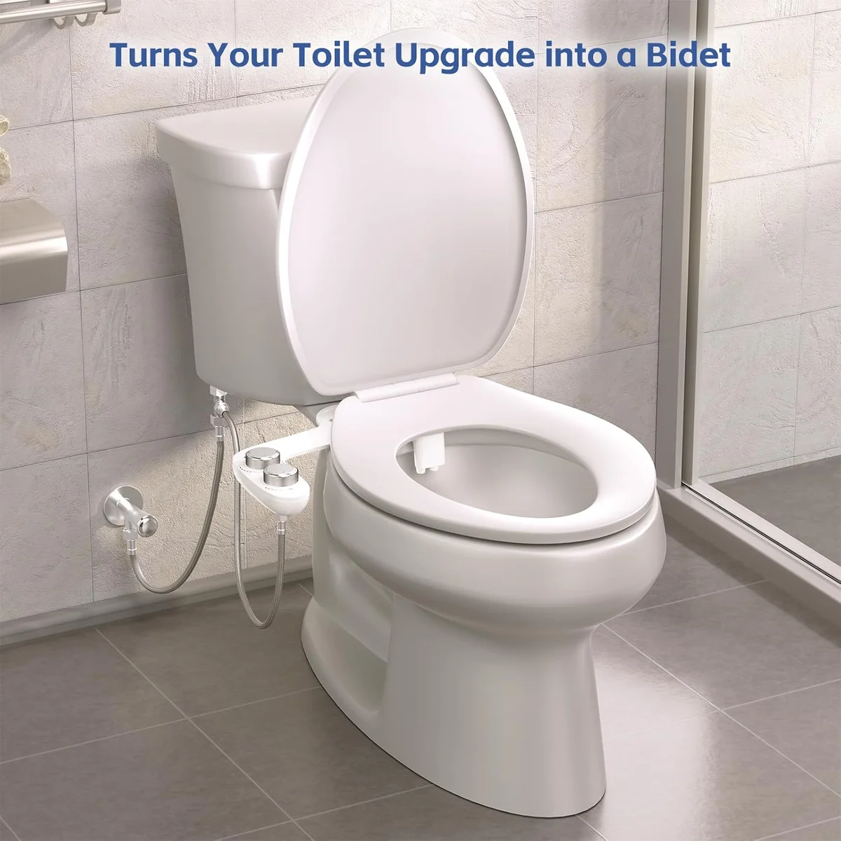 WATERLACE Bidet Attachment for Toilet Non Electric Dual Nozzle Adjustable Water Pressure Plastic New image 2