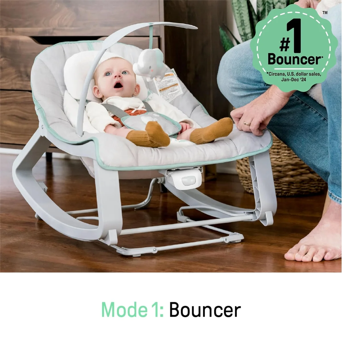 Ingenuity Keep Cozy 3-in-1 Vibrating Baby Bouncer 12428 - For Infants to Toddlers Up to 40 lbs Weaver - New image 6