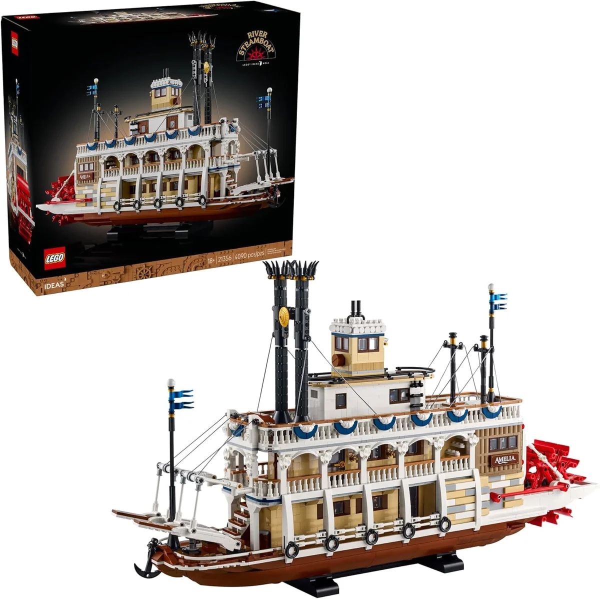 LEGO Ideas River Steamboat Building Set 21356 - 4090 Pieces - Multicolor - New