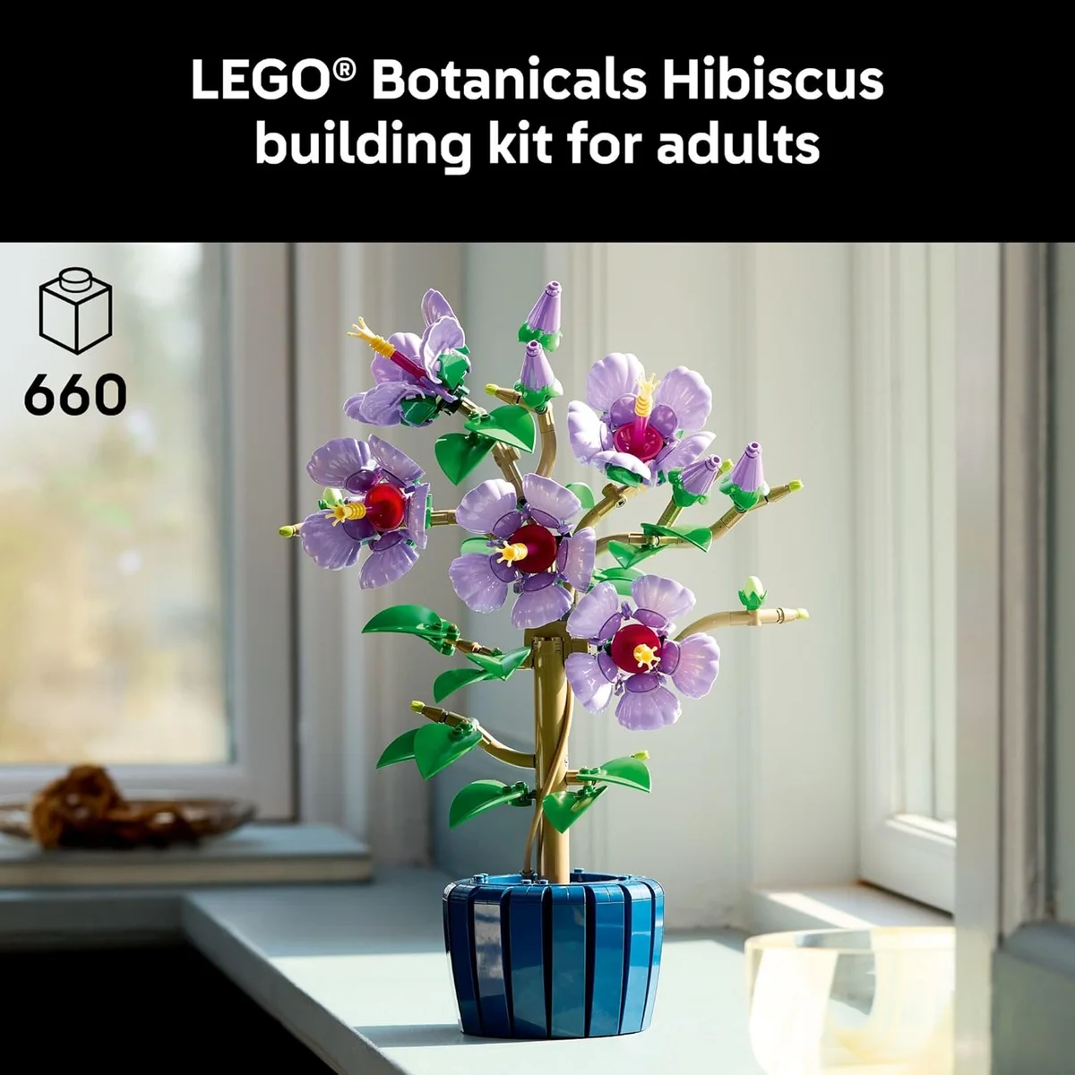 LEGO Botanicals Hibiscus Flower Building Set 10372 - 660 Pieces, Plastic, Multicolor - New image 2