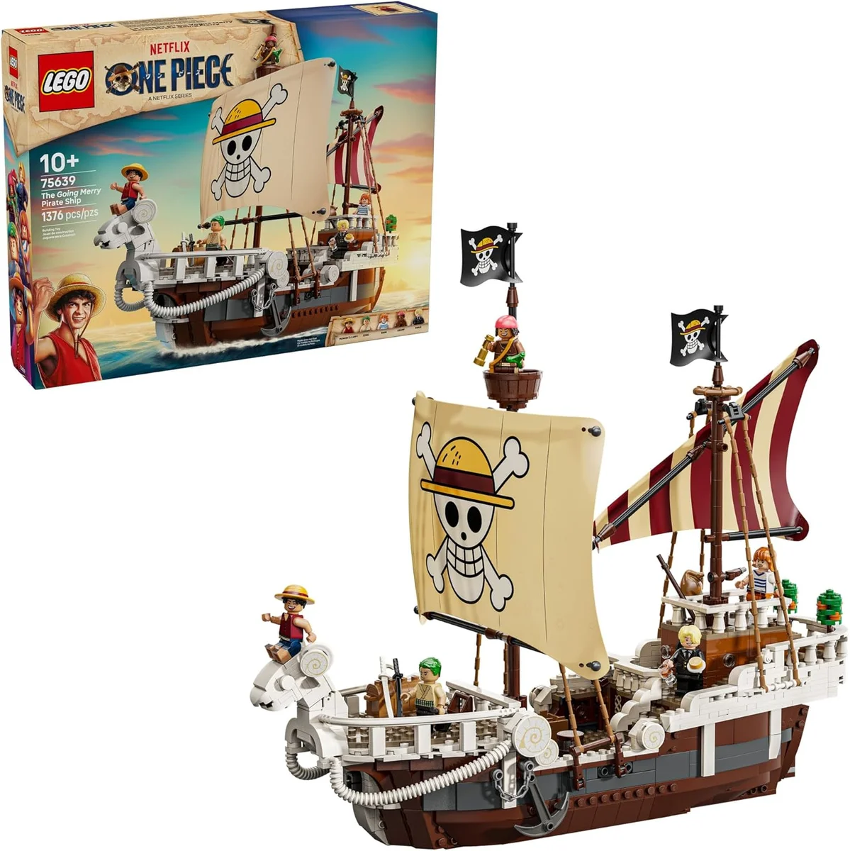 LEGO ONE Piece The Going Merry Pirate Ship Building Blocks 75639 - 1376 Pieces - Multicolor - New