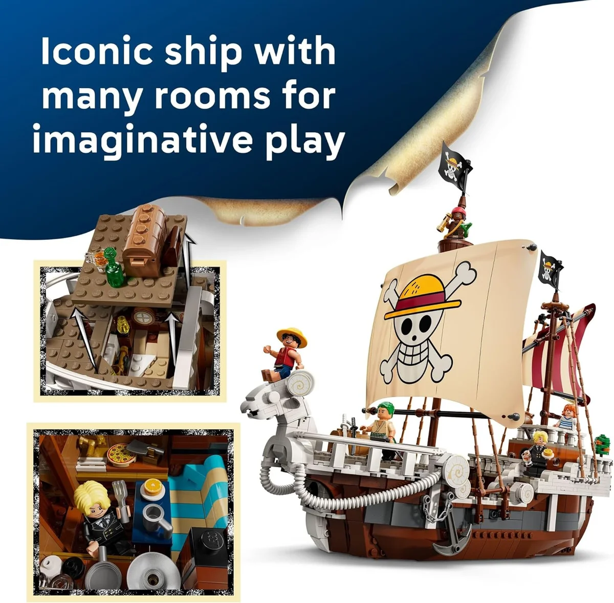 LEGO ONE Piece The Going Merry Pirate Ship Building Blocks 75639 - 1376 Pieces - Multicolor - New image 3