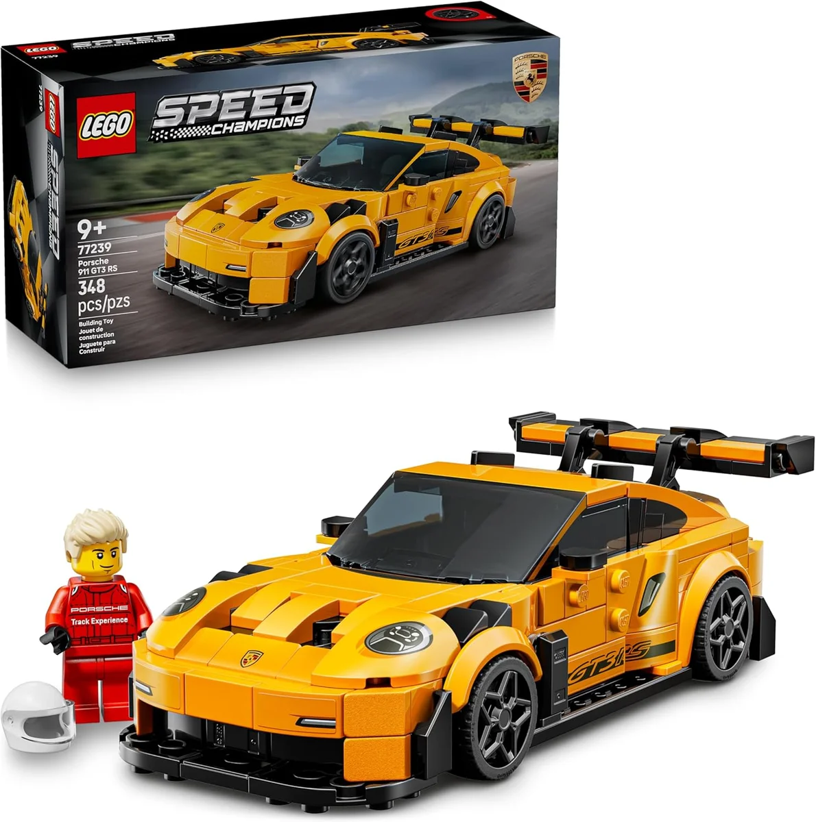 LEGO Speed Champions Porsche 911 GT3 RS Super Car Toy 77239 348 Pieces Multicolor New