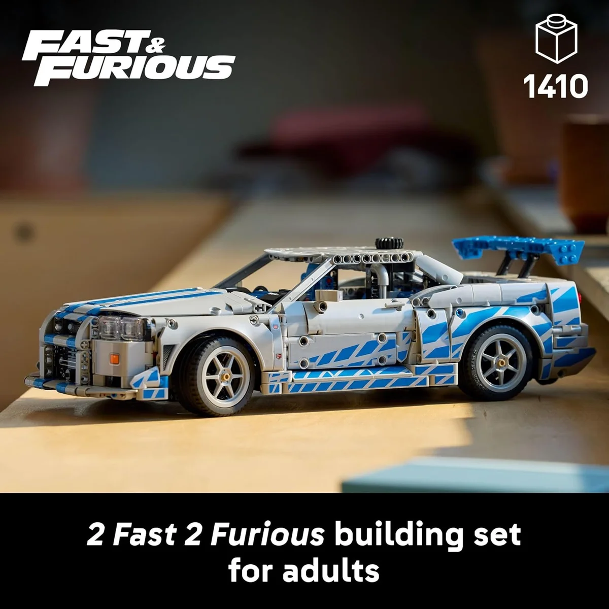 LEGO Technic 2 Fast 2 Furious Nissan Skyline GT-R (R34) Car Model 42210 Drift Function Multicolor New image 2