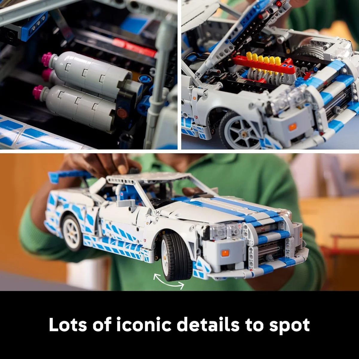 LEGO Technic 2 Fast 2 Furious Nissan Skyline GT-R (R34) Car Model 42210 Drift Function Multicolor New image 6