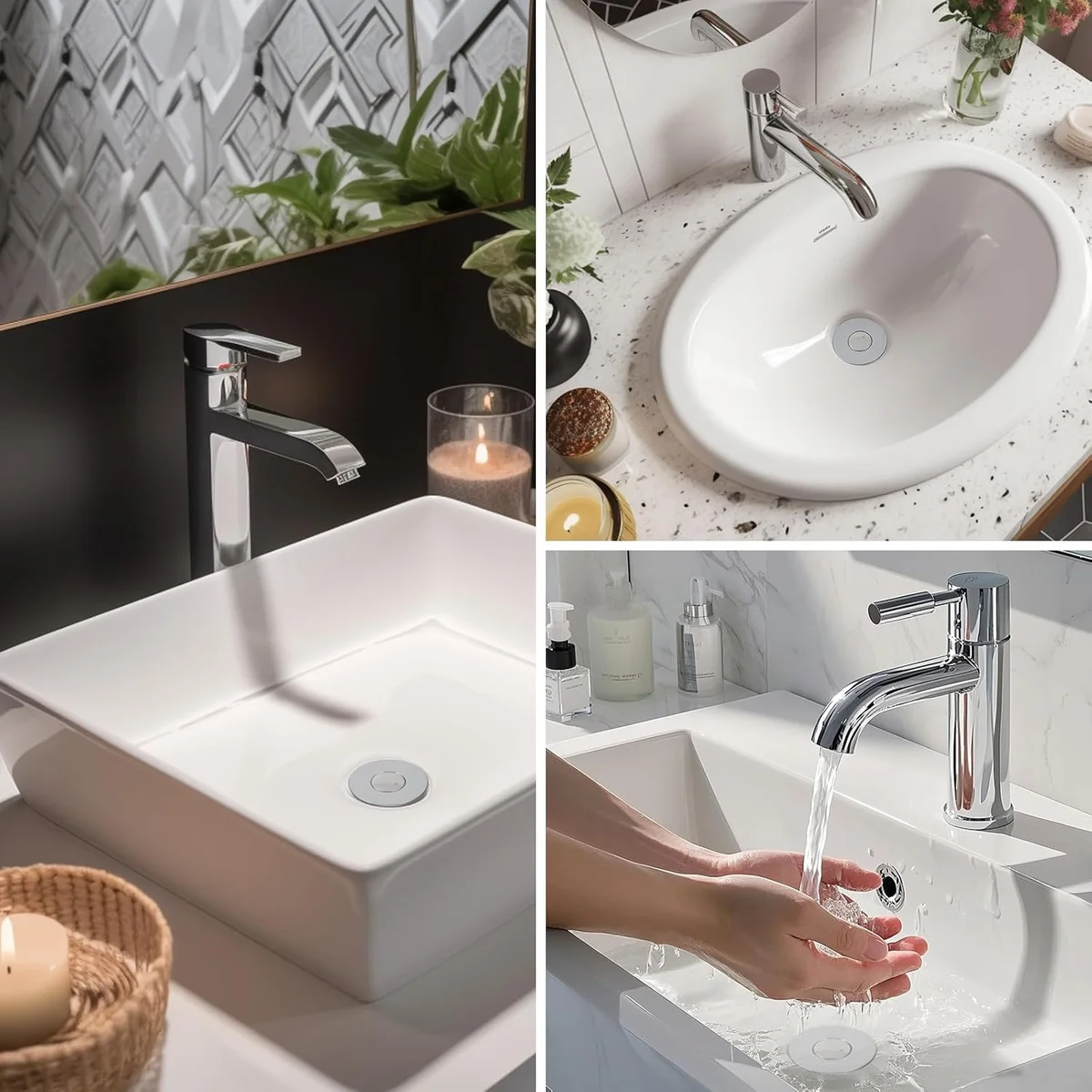 Hibbent Bathroom Sink Drain Strainer 100-12.BDSD2507-2500-C-1P Universal Pop Up Stopper Stainless Steel Removable Filter Chrome New image 9