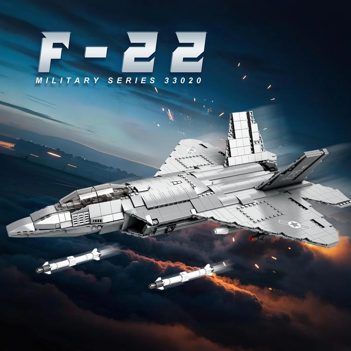 Reobrix F-22 Fighter Jet Building Set Model 33020 1729 PCS Plastic F-22 New image 2