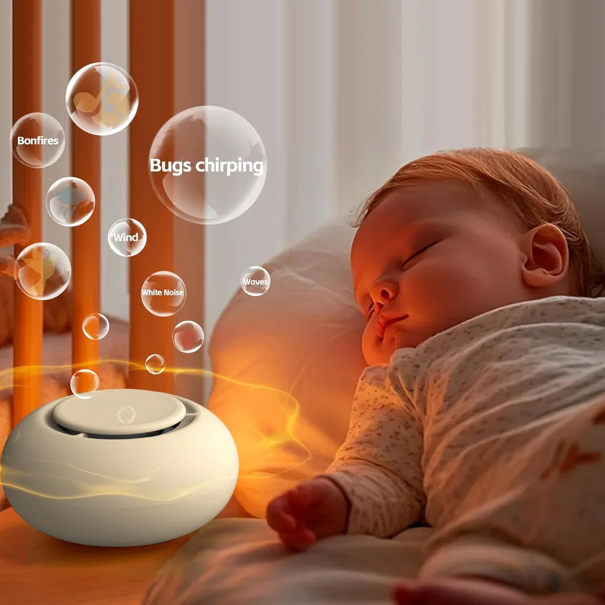jaroco Portable Baby Sound Machine SM01 [12 Soothing Sounds][15 Hours Battery Life] Putty New image 4