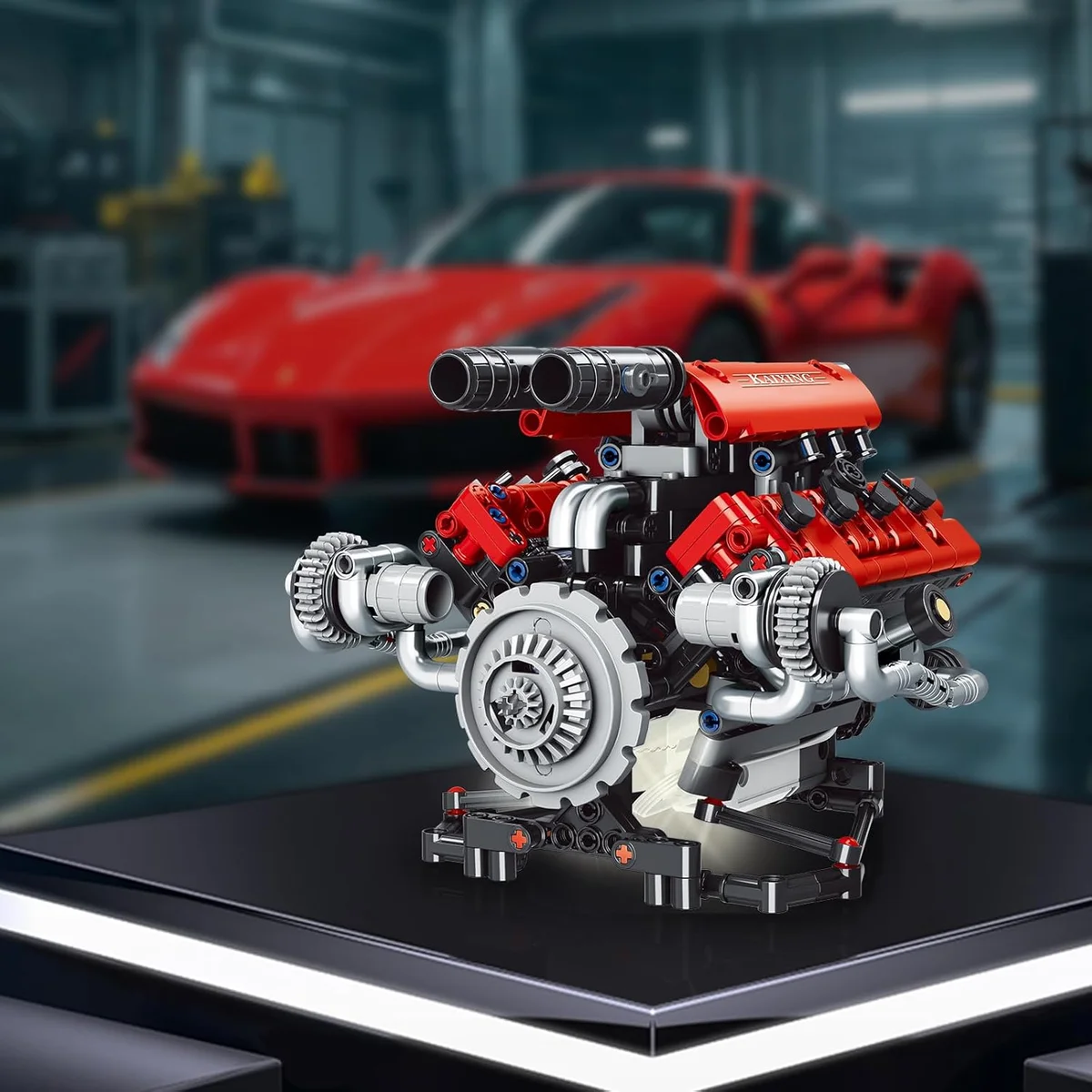 OWNONE 1 V8 Engine Model Kit 660 PCS with Motor, LED Light & App Control - New image 2