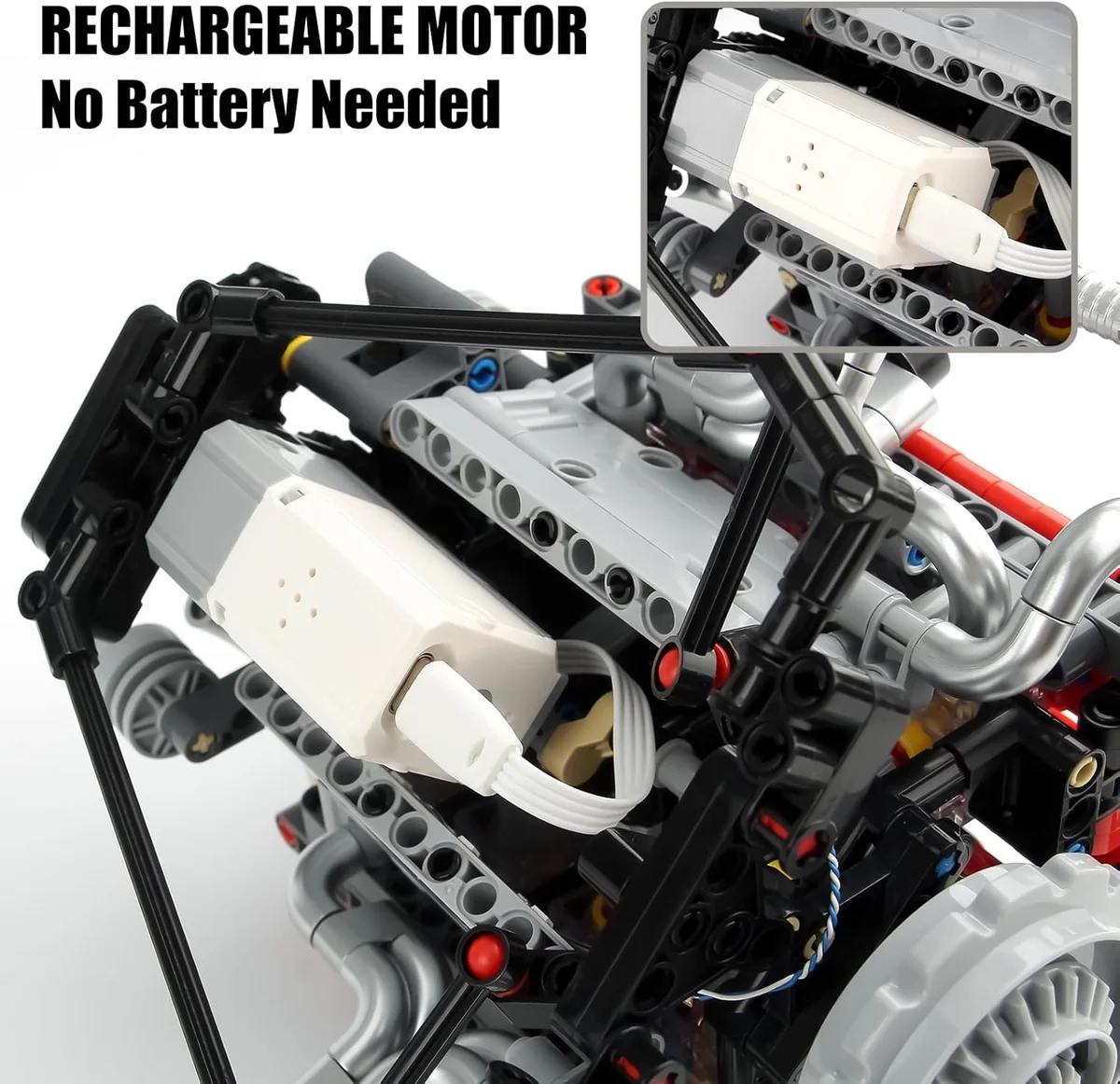 OWNONE 1 V8 Engine Model Kit 660 PCS with Motor, LED Light & App Control - New image 5