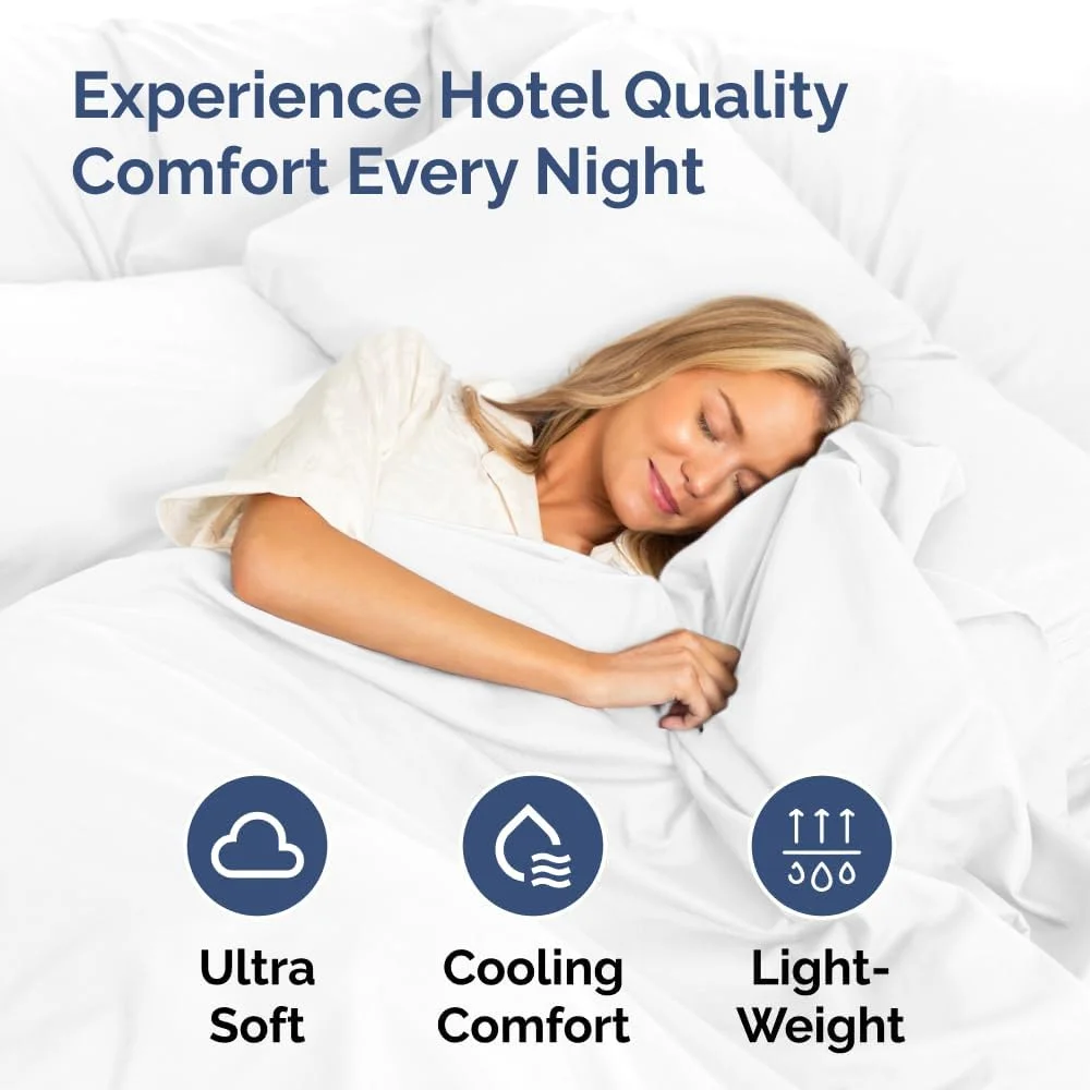 CGK Unlimited Queen Pillow Cases Set of 4 Microfiber Ultra Soft White New image 3