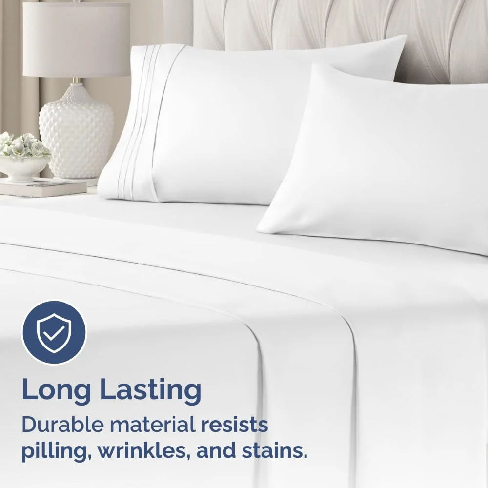 CGK Unlimited Queen Pillow Cases Set of 4 Microfiber Ultra Soft White New image 4