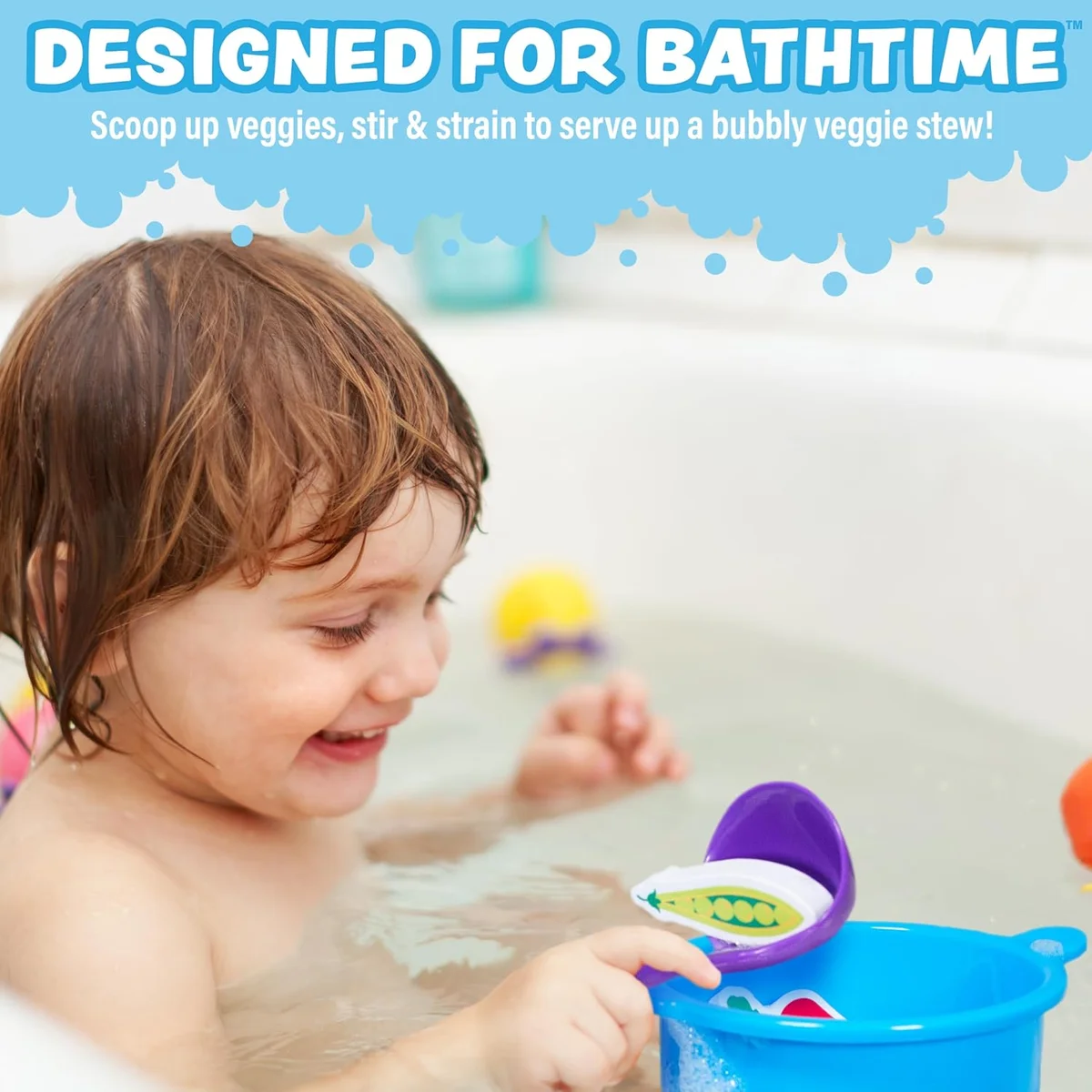 Tub Works Tub Soup Toddler Bath Toy TSPVL Floating Foam Veggies 13-Piece Set Red New image 2
