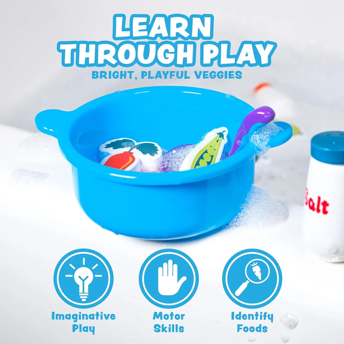 Tub Works Tub Soup Toddler Bath Toy TSPVL Floating Foam Veggies 13-Piece Set Red New image 5