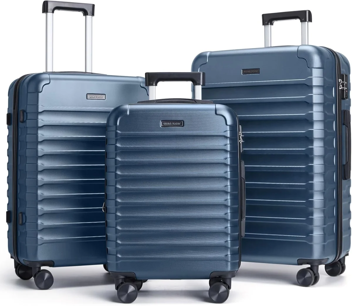 LIGHT FLIGHT Luggage Set 3 Piece Hard Shell Spinner 20/24/28 Inch Royal Blue New