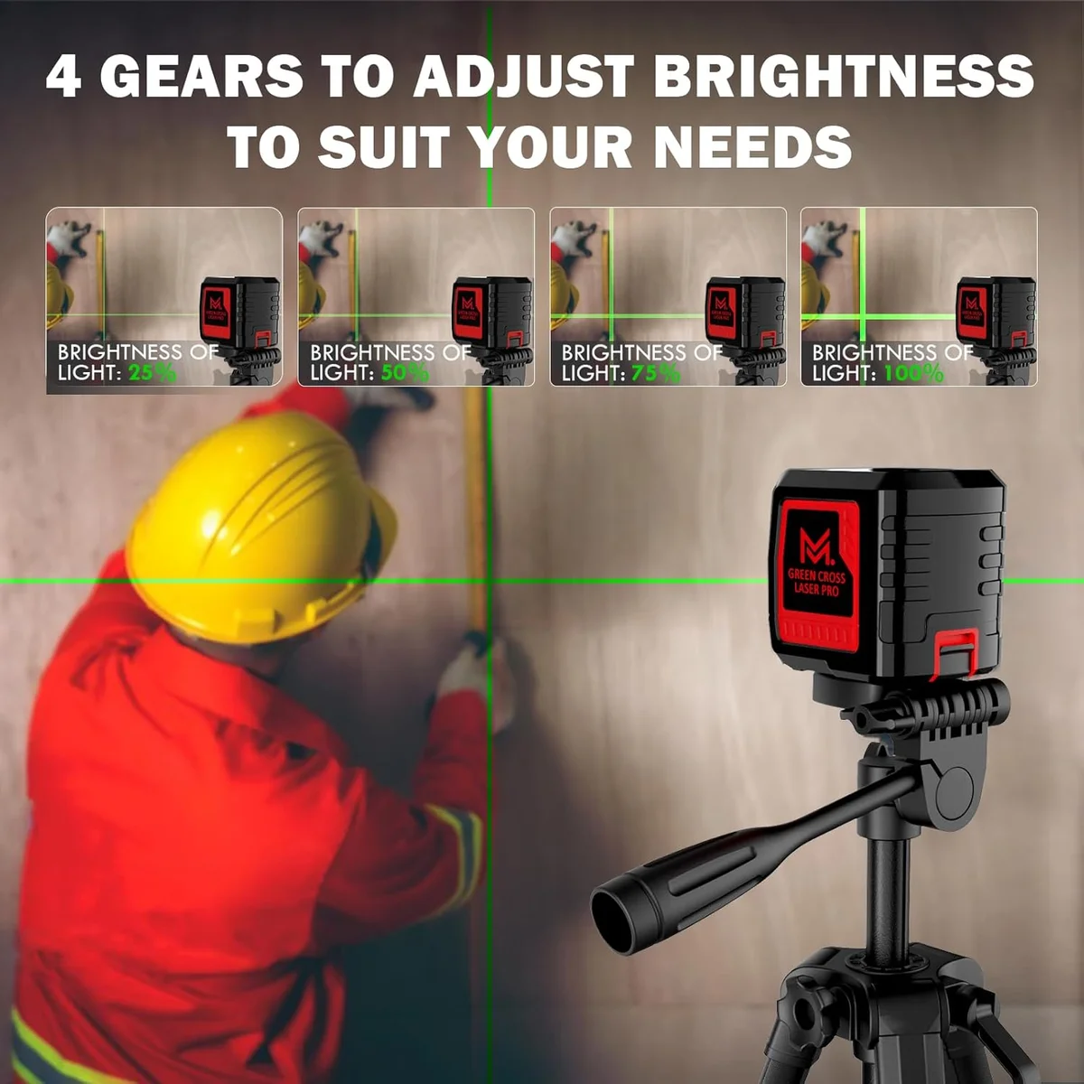 Motovera Self Leveling Laser Level LL-T2 100ft Green Cross Line with Tripod - New image 2